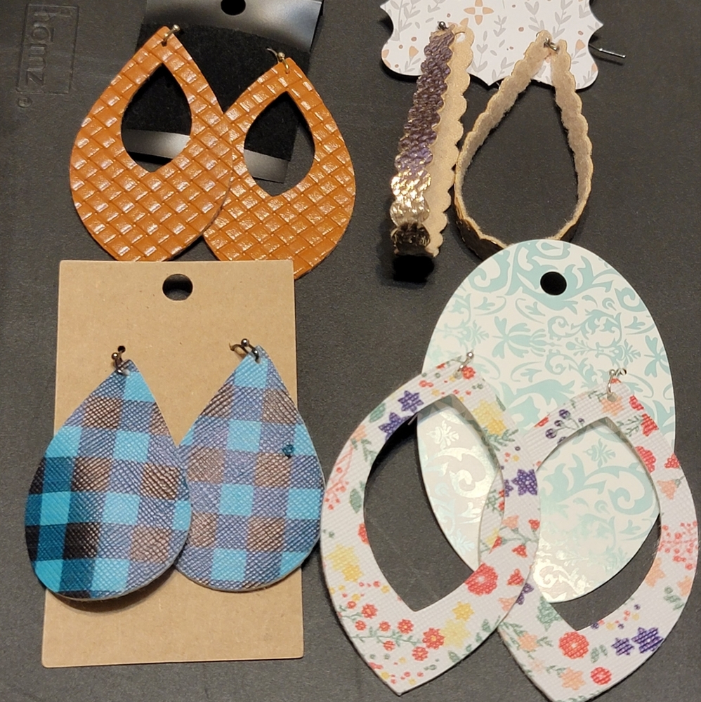 Faux leather earrings